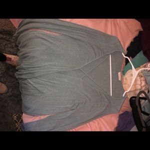 Open front long sleeve shirt